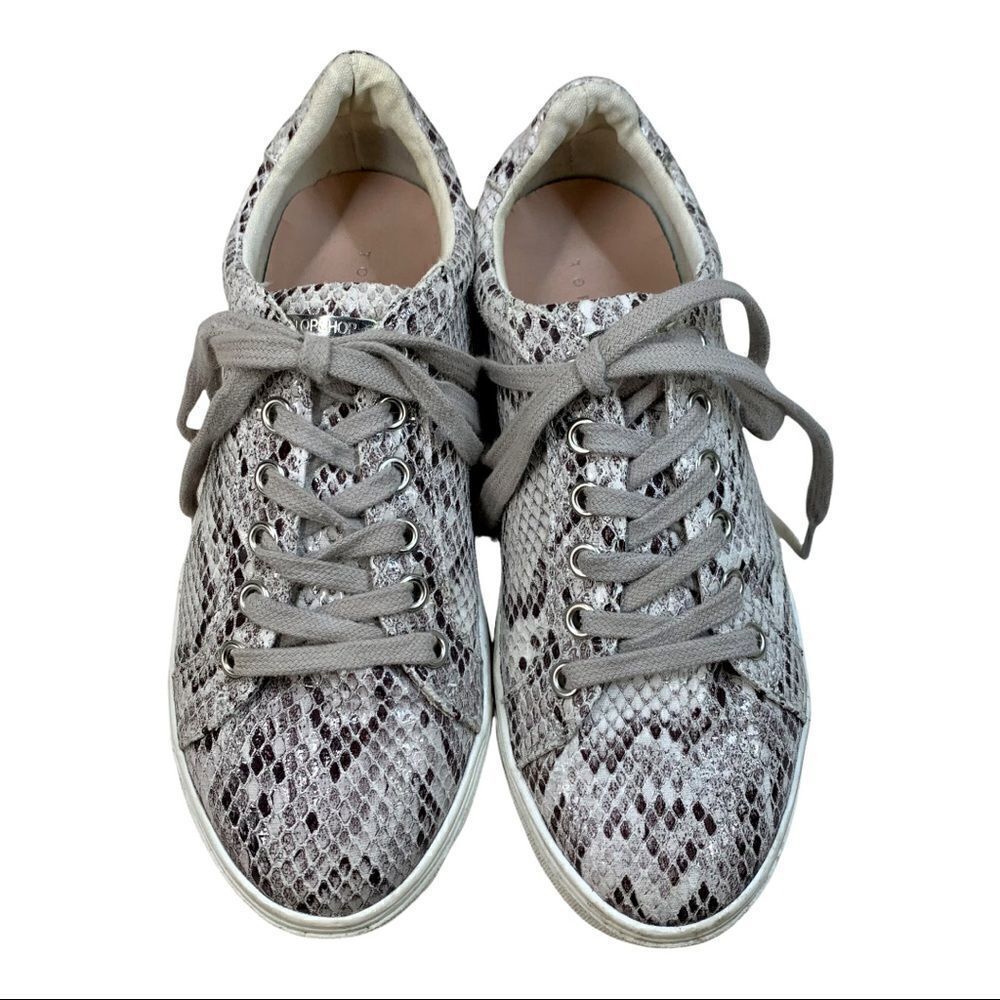 Topshop Snakeskin Print Sneakers Shiny EU 36 UK 3